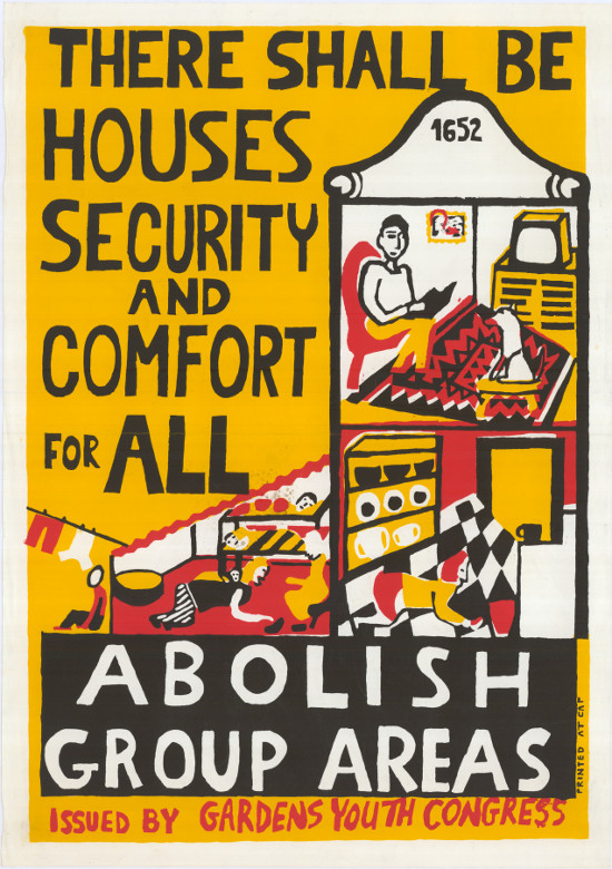 Silkscreened poster, issued by the Gardens Youth Congress (GAYCO), 1989. Archived as SAHA collection AL2446_0503.