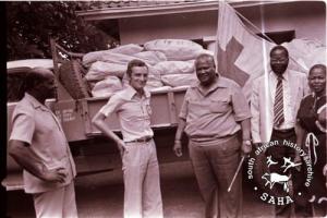 Food supplies delivered to Joshua Nkomo's house by the Red Cross international organisation