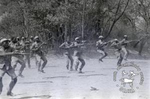 ZPRA cadres during bayonet charge practice in Freedom Camp