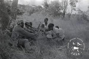 ZPRA guerrilla forces being given food by women
