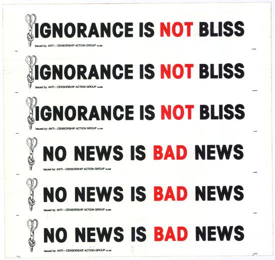 Poster: Ignorance not Bliss, No news is bad news