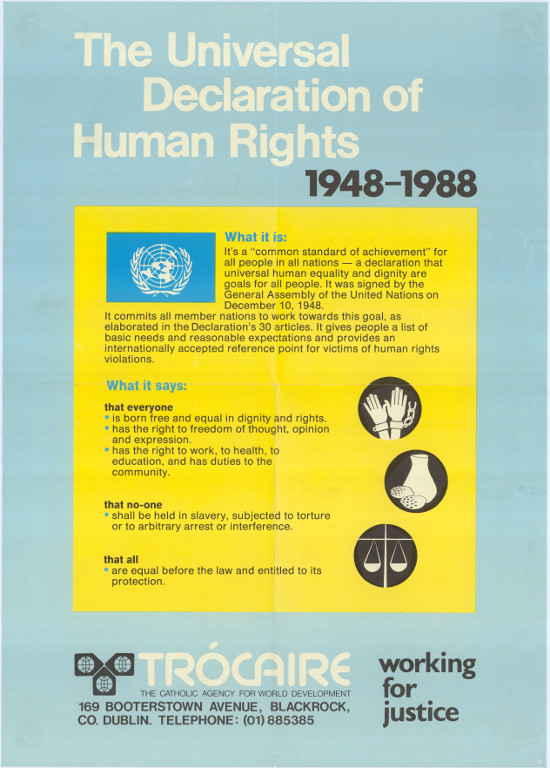 Offset litho, produced by Catholic Agency for World Development, 1988. SAHA poster Collection AL2446_0628