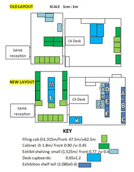 This plan was used to determine a new layout of furniture to use space more effectively and make sure it would fit in the new locations.