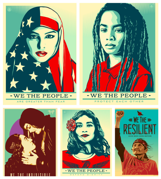 5 posters produced by the Amplifier Foundation
